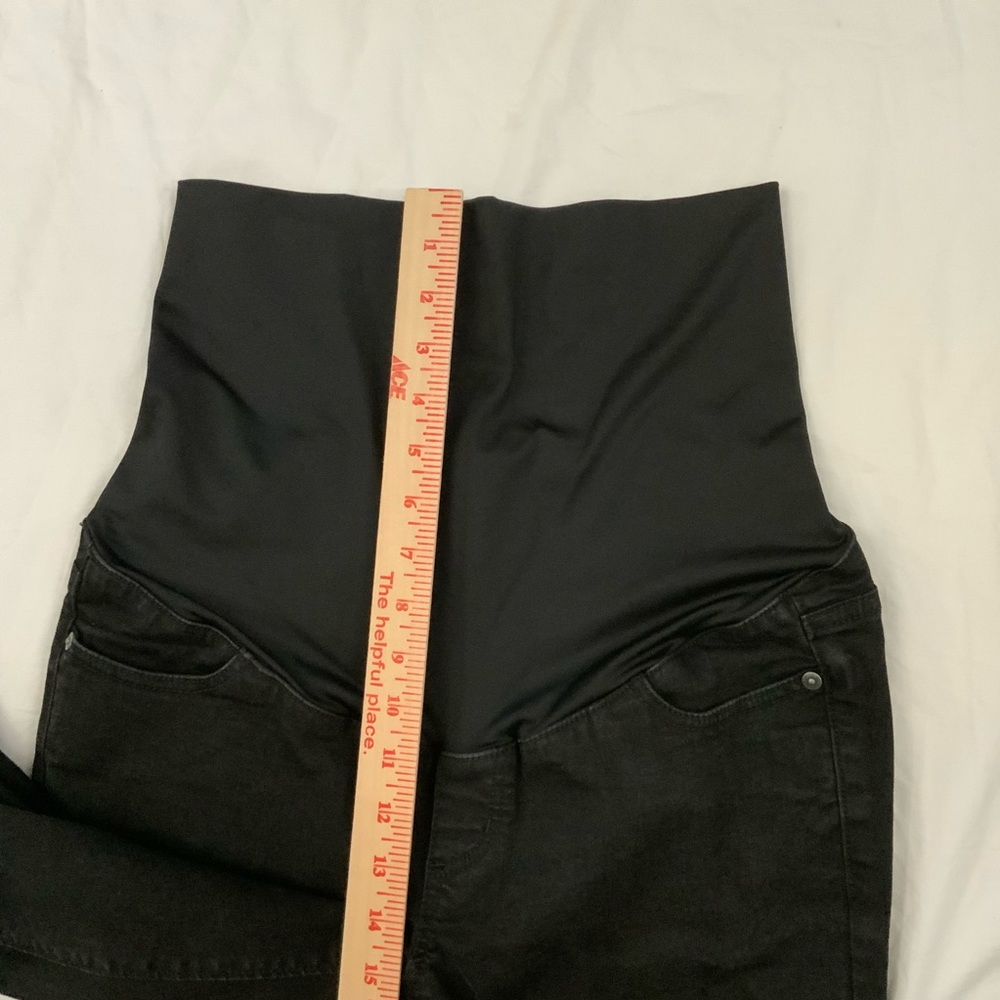 LOFT Maternity Jeans Skinny Dark Wash Stretch Full Panel Black Size 4M - Picture 6 of 11